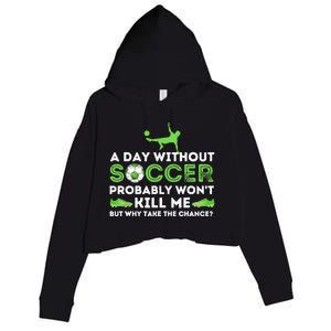 A Day Without Soccer Soccer Lover Gift Crop Fleece Hoodie