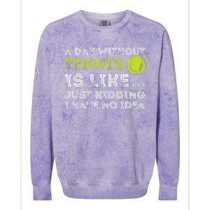 A Day Without Tennis Funny Tennis Player Tennis Coach Colorblast Crewneck Sweatshirt