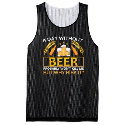 A Day Without Beer Funny Beer Love Gift Mesh Reversible Basketball Jersey Tank