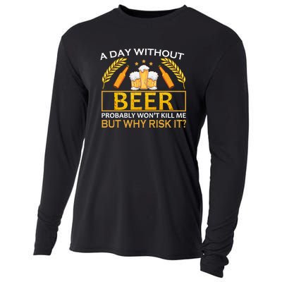 A Day Without Beer Funny Beer Love Gift Cooling Performance Long Sleeve Crew