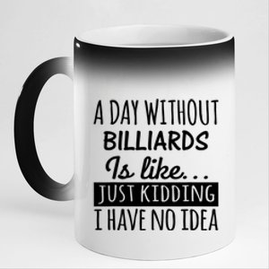 A Day Without Billiards Is Like Billiards Sport Gift For Father's Day 11oz Black Color Changing Mug