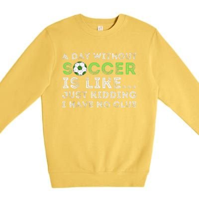 A Day Without Soccer Is Like Soccer Lover Gift Premium Crewneck Sweatshirt