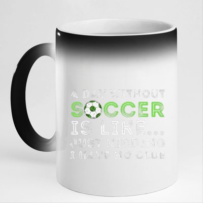 A Day Without Soccer Is Like Soccer Lover Gift 11oz Black Color Changing Mug