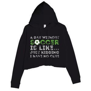 A Day Without Soccer Is Like Soccer Lover Gift Crop Fleece Hoodie