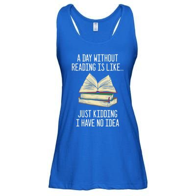 A Day Without Reading Is Like Just Ding With No Idea Gift Ladies Essential Flowy Tank