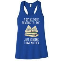 A Day Without Reading Is Like Just Ding With No Idea Gift Women's Racerback Tank