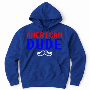 American Dude With Mustache Graphic Gift Cute Gift Hoodie