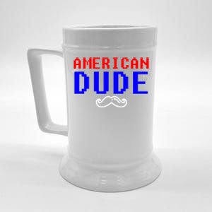 American Dude With Mustache Graphic Gift Cute Gift Beer Stein