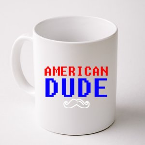 American Dude With Mustache Graphic Gift Cute Gift Coffee Mug