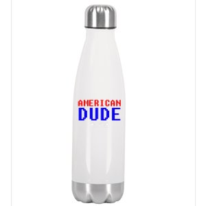 American Dude With Mustache Graphic Gift Cute Gift Stainless Steel Insulated Water Bottle