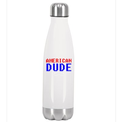 American Dude With Mustache Graphic Gift Cute Gift Stainless Steel Insulated Water Bottle