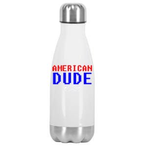 American Dude With Mustache Graphic Gift Cute Gift Stainless Steel Insulated Water Bottle