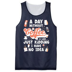 A Day Without Coffee Mesh Reversible Basketball Jersey Tank