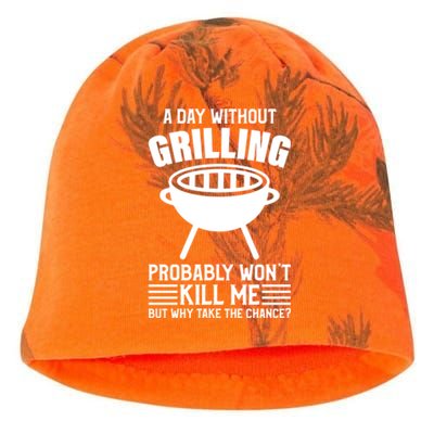 A Day Without Grilling Wont Kill Me Bbq Grilling Gift Kati - Camo Knit Beanie