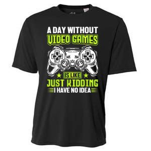 A DAY WITHOUT VIDEO GAMES IS LIKE Funny Gaming Gamer Cooling Performance Crew T-Shirt