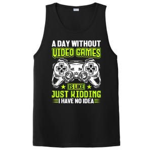 A DAY WITHOUT VIDEO GAMES IS LIKE Funny Gaming Gamer PosiCharge Competitor Tank