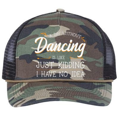 A Day Without Dance Is Like Choreographer Dancing Girl Retro Rope Trucker Hat Cap