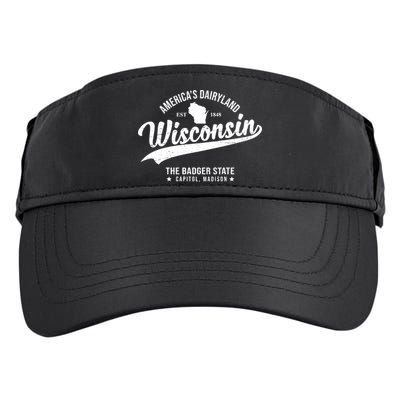 Americas Dairyland Wisconsin Est 1848 Vintage Adult Drive Performance Visor
