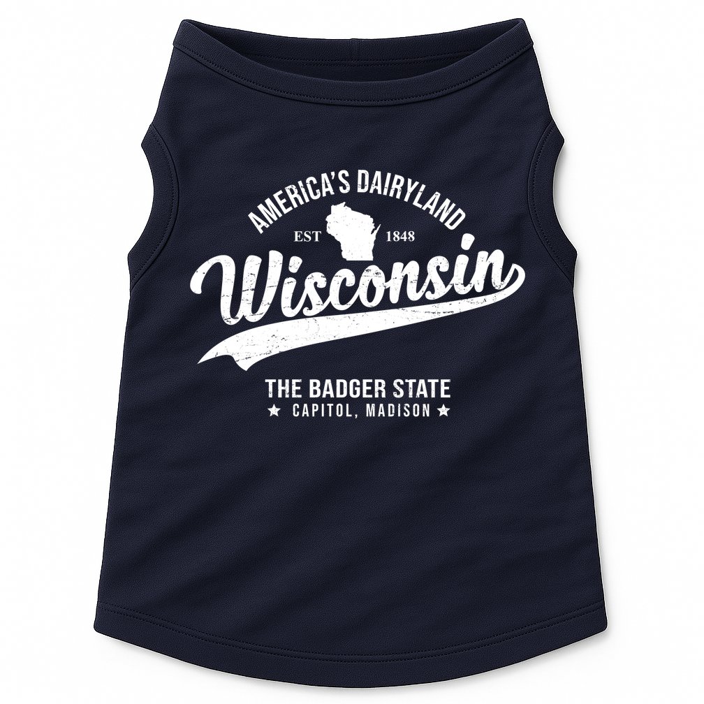 Americas Dairyland Wisconsin Est 1848 Vintage Doggie Tank