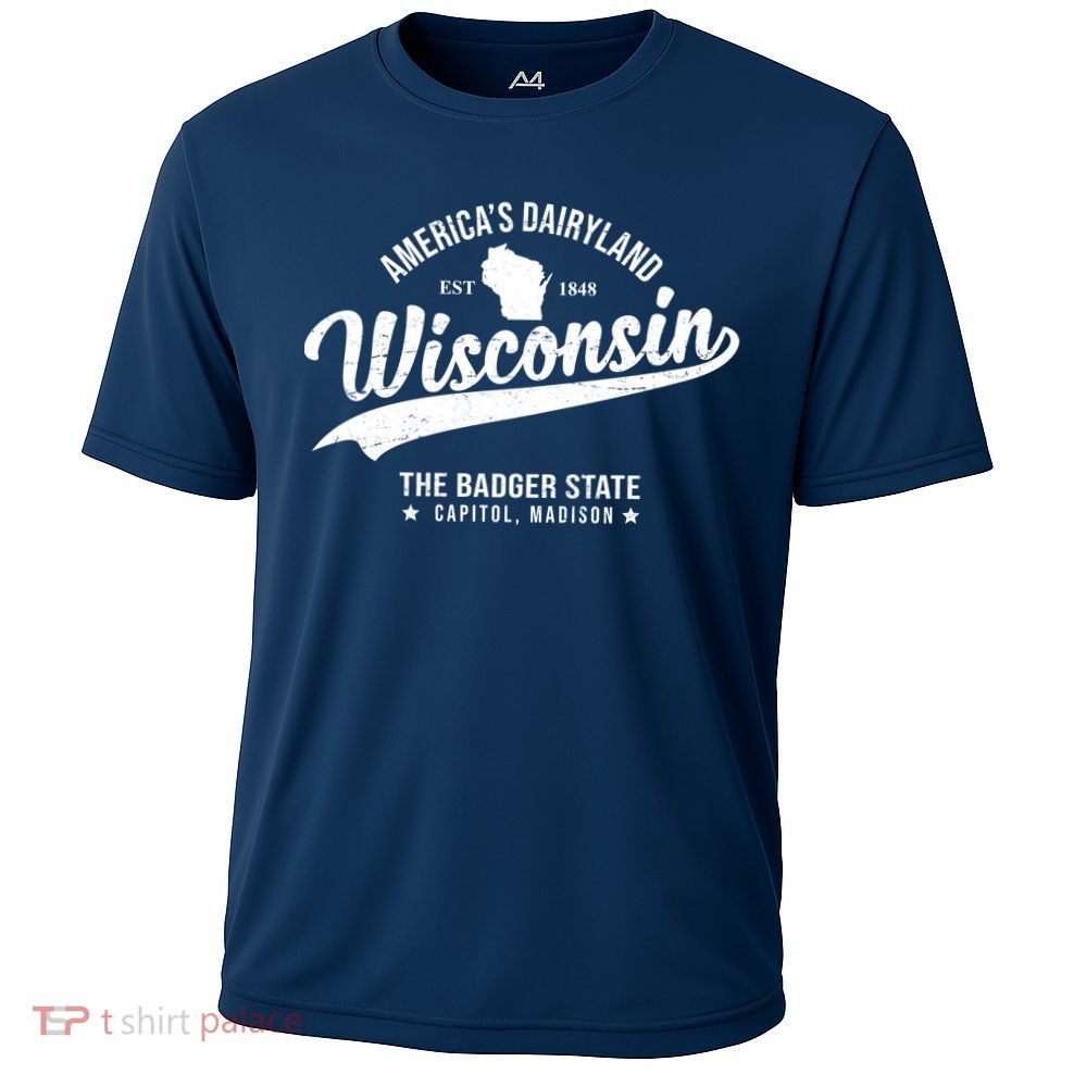 Americas Dairyland Wisconsin Est 1848 Vintage Performance Shirt