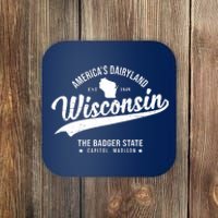 Americas Dairyland Wisconsin Est 1848 Vintage Coaster