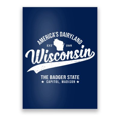 Americas Dairyland Wisconsin Est 1848 Vintage Poster