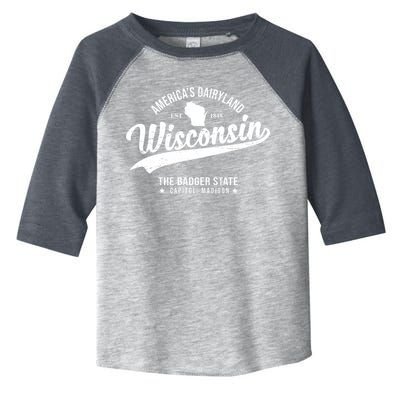 Americas Dairyland Wisconsin Est 1848 Vintage Toddler Fine Jersey T-Shirt