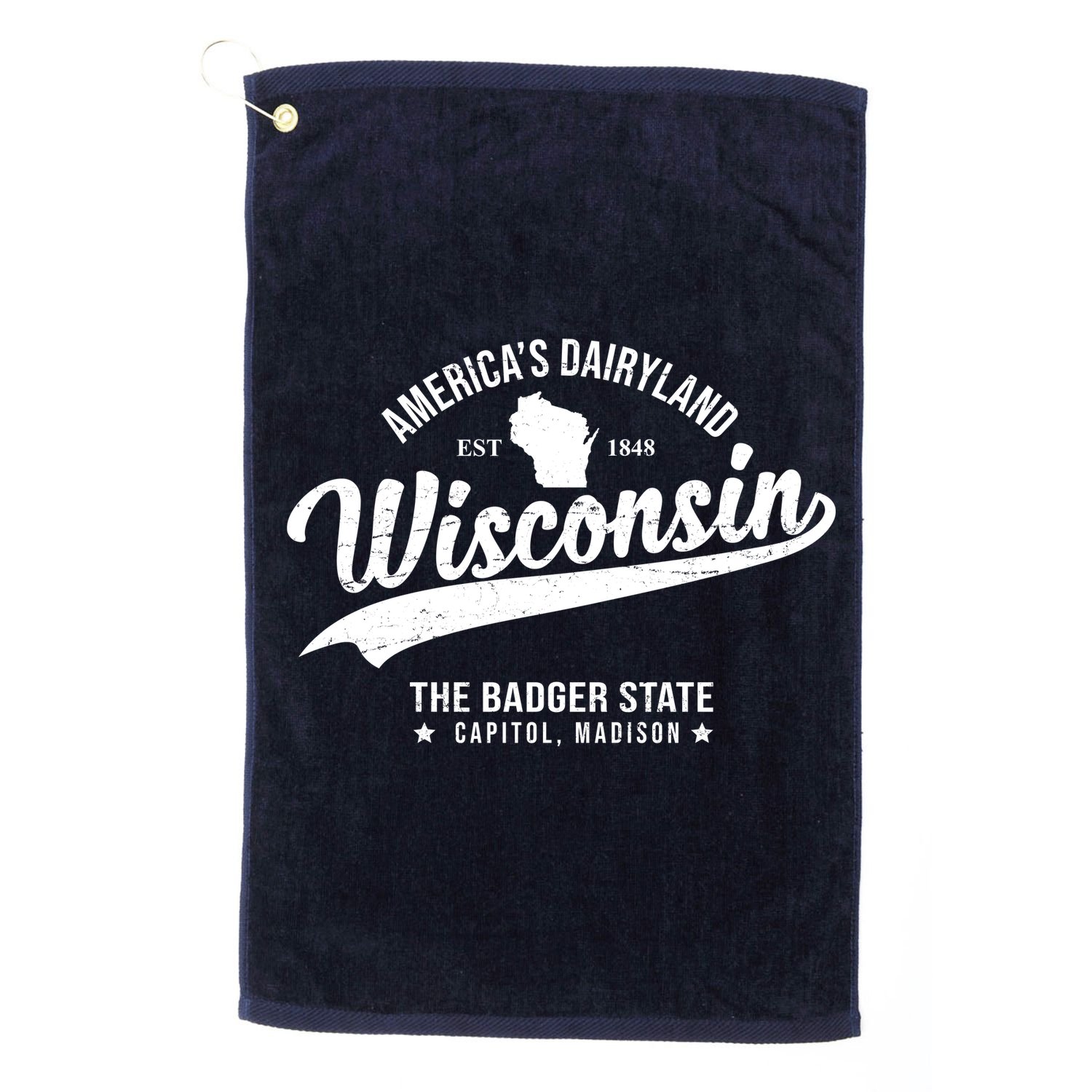 Americas Dairyland Wisconsin Est 1848 Vintage Golf Towel