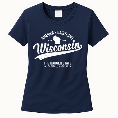 Americas Dairyland Wisconsin Est 1848 Vintage Womens T-Shirt