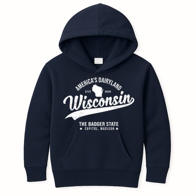 Americas Dairyland Wisconsin Est 1848 Vintage Kids Hoodie