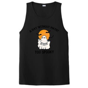 A Day Without Math Too Spooky Teacher Halloween Cute Ghost Gift PosiCharge Competitor Tank