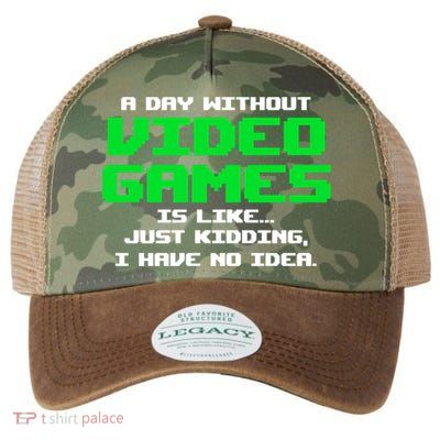 A Day Without Video Games Is Like Video Gamer Gaming Gift Legacy Tie Dye Trucker Hat