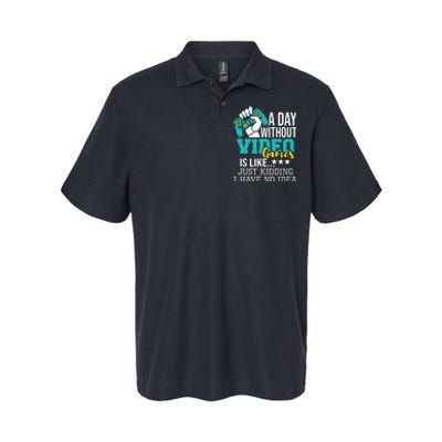 A Day Without Video Games Is Like Funny Gaming Gamer Softstyle Adult Sport Polo