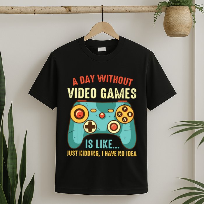 A DAY WITHOUT VIDEO GAMES IS LIKE Funny Gaming Gamer T-Shirt