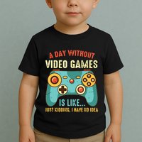 A DAY WITHOUT VIDEO GAMES IS LIKE Funny Gaming Gamer Toddler T-Shirt