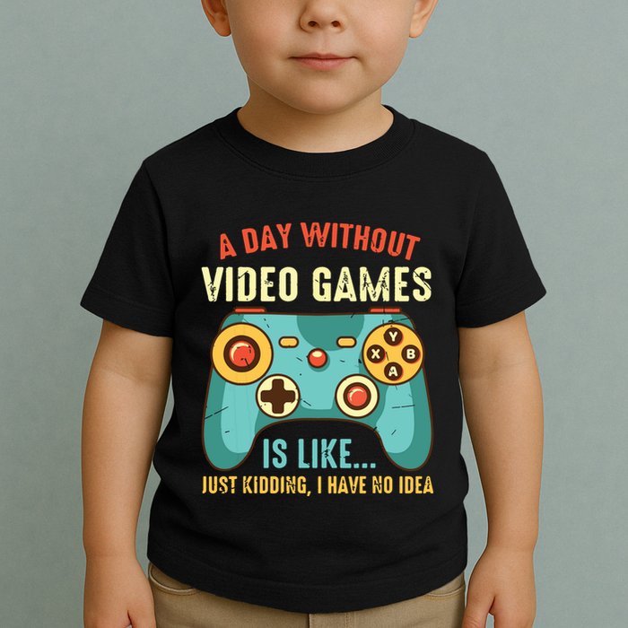 A DAY WITHOUT VIDEO GAMES IS LIKE Funny Gaming Gamer Toddler T-Shirt