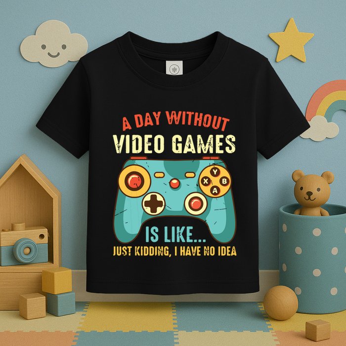 A DAY WITHOUT VIDEO GAMES IS LIKE Funny Gaming Gamer Toddler T-Shirt