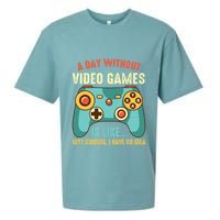 A DAY WITHOUT VIDEO GAMES IS LIKE Funny Gaming Gamer Sueded Cloud Jersey T-Shirt