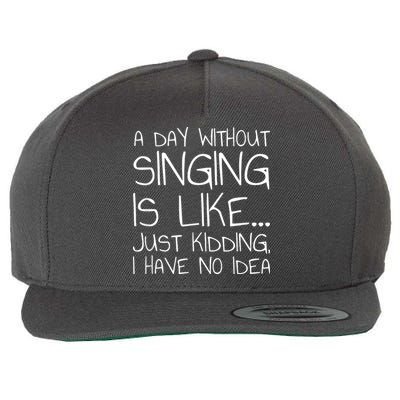 A Day Without Singing Is Like Just Kidding Wool Snapback Cap