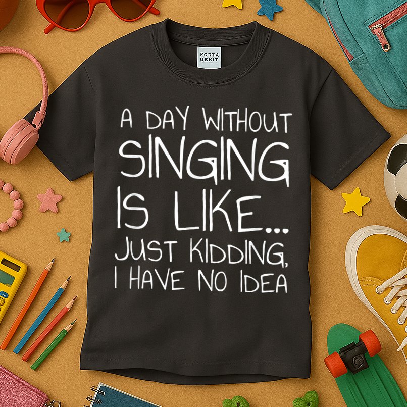 A Day Without Singing Is Like Just Kidding Kids T-Shirt