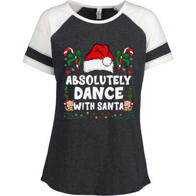 Absolutely Dance With Santa Xmas Family Matching Christmas Enza Ladies Jersey Colorblock Tee