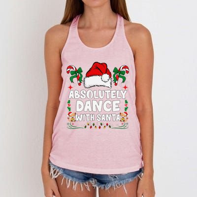 Absolutely Dance With Santa Xmas Family Matching Christmas Women's Knotted Racerback Tank