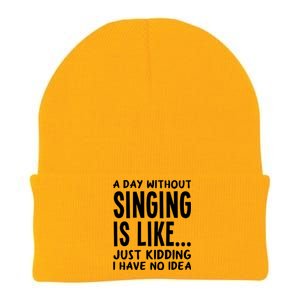 A Day Without Singing Is Like Funny Music Lover Singer Knit Cap Winter Beanie