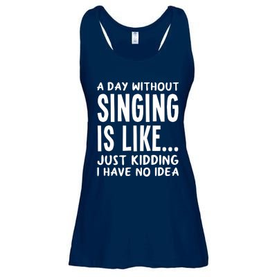 A Day Without Singing Is Like Funny Music Lover Singer Ladies Essential Flowy Tank