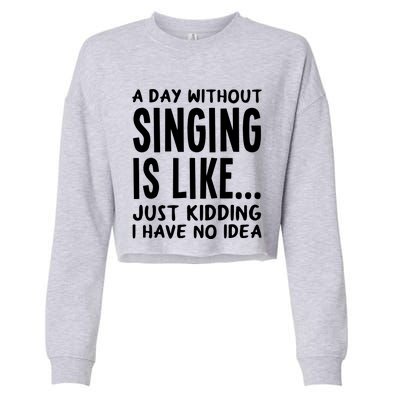 A Day Without Singing Is Like Funny Music Lover Singer Cropped Pullover Crew