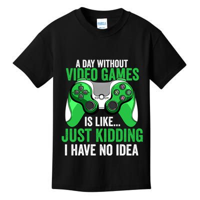 A Day Without Video Games Gamer Funny Gaming Vintage Kids T-Shirt