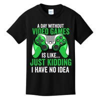 A Day Without Video Games Gamer Funny Gaming Vintage Kids T-Shirt