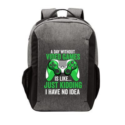 A Day Without Video Games Gamer Funny Gaming Vintage Vector Backpack