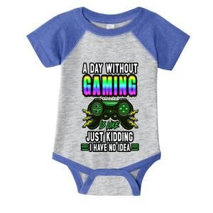 A Day Without Video Games Is Like Funny Video Gamer Gaming Gift Infant Baby Jersey Bodysuit