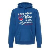 A Day Without Wine Is Like Just Ding Wine Er Funny Funny Gift Premium Hoodie